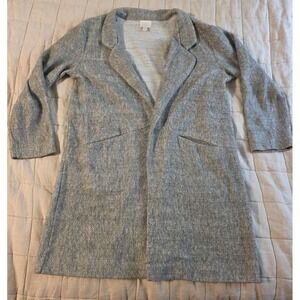 14th And Union Open-front Long sweater-blazer Cardigan Gray Womens Median Petite